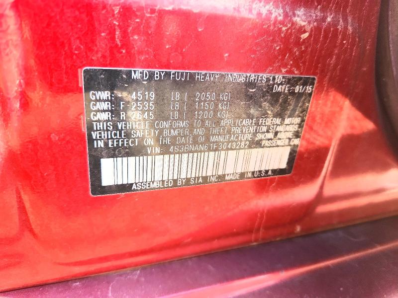 Aukcja sprzedaży 2015 Subaru Legacy, vin: 4S3BNAN61F3043282, numer aukcji: 68228486