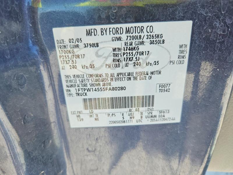 Aukcja sprzedaży 2005 Ford F150, vin: 1FTPW14555FA80280, numer aukcji: 67495006