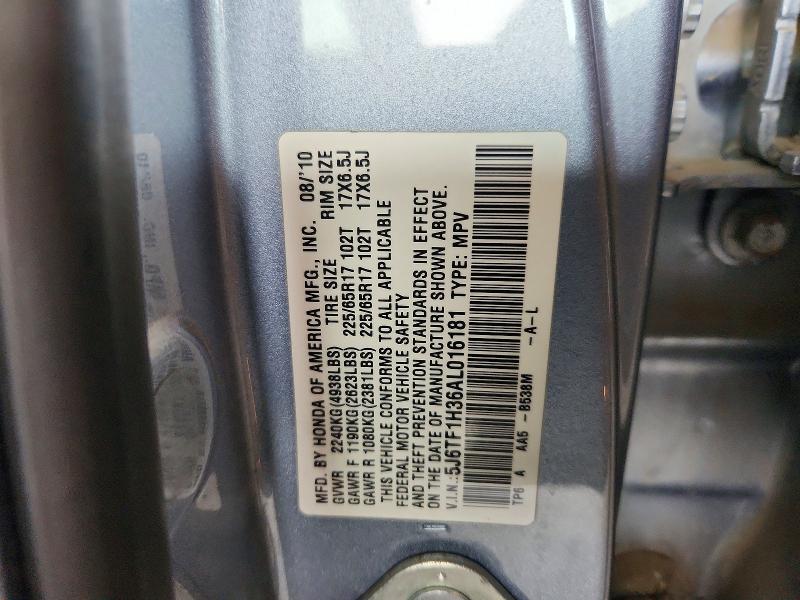 Продажа на аукционе авто 2010 Honda Accord Crosstour, vin: 5J6TF1H36AL016181, номер лота: 67701936