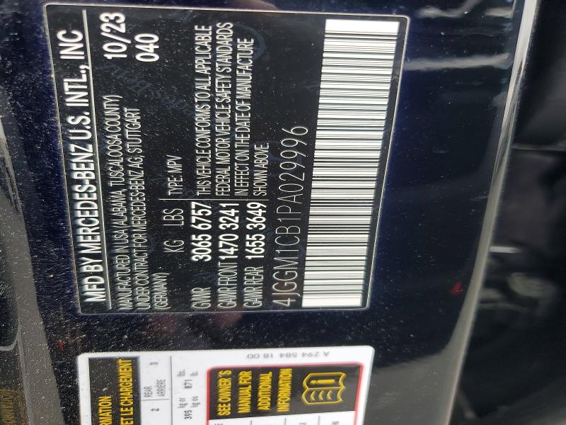 69224336 :رقم المزاد ، 4JGGM1CB1PA029996 vin ، 2023 Mercedes-benz Eqe Suv مزاد بيع