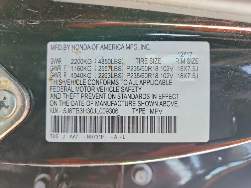 Aukcja sprzedaży 2018 Acura Rdx, vin: 5J8TB3H30JL009306, numer aukcji: 69604876
