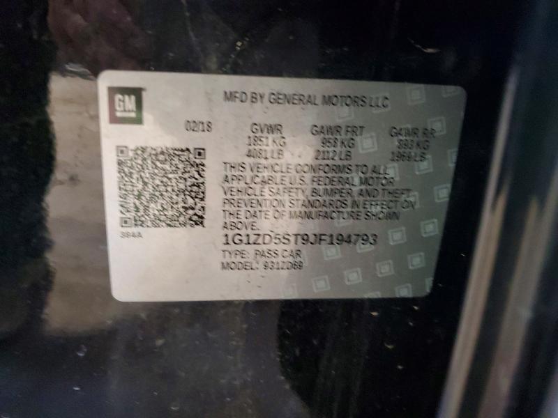 Продажа на аукционе авто 2018 Chevrolet Malibu, vin: 1G1ZD5ST9JF194793, номер лота: 68844626