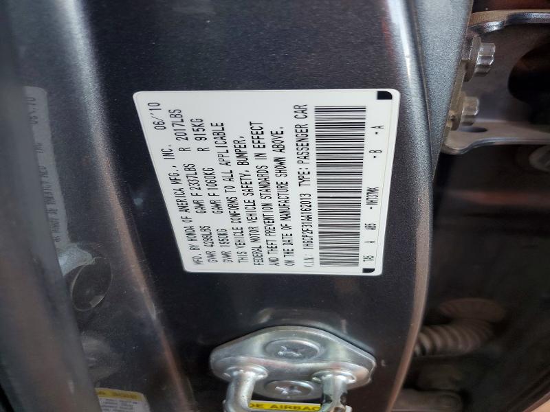Aukcja sprzedaży 2010 Honda Accord, vin: 1HGCP2F31AA162013, numer aukcji: 67027306