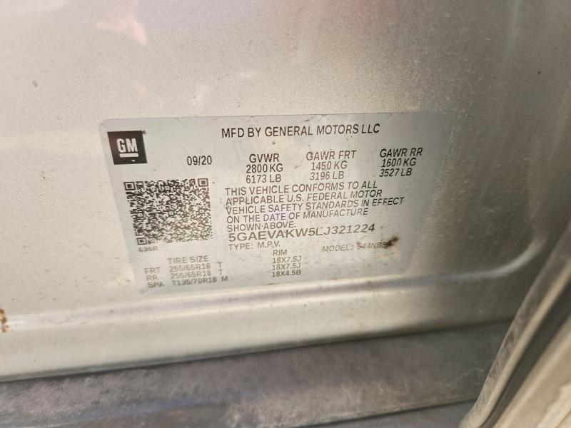 Aukcja sprzedaży 2020 Buick Enclave, vin: 5GAEVAKW5LJ321224, numer aukcji: 67557036
