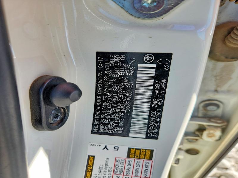 2017 Toyota Prius მანქანა იყიდება აუქციონზე, vin: JTDKARFU6H3042431, აუქციონის ნომერი: 70265346