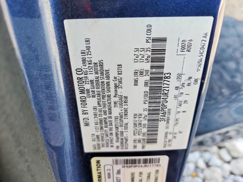 Продажа на аукционе авто 2018 Ford Fusion, vin: 3FA6P0PU4JR217783, номер лота: 67329636