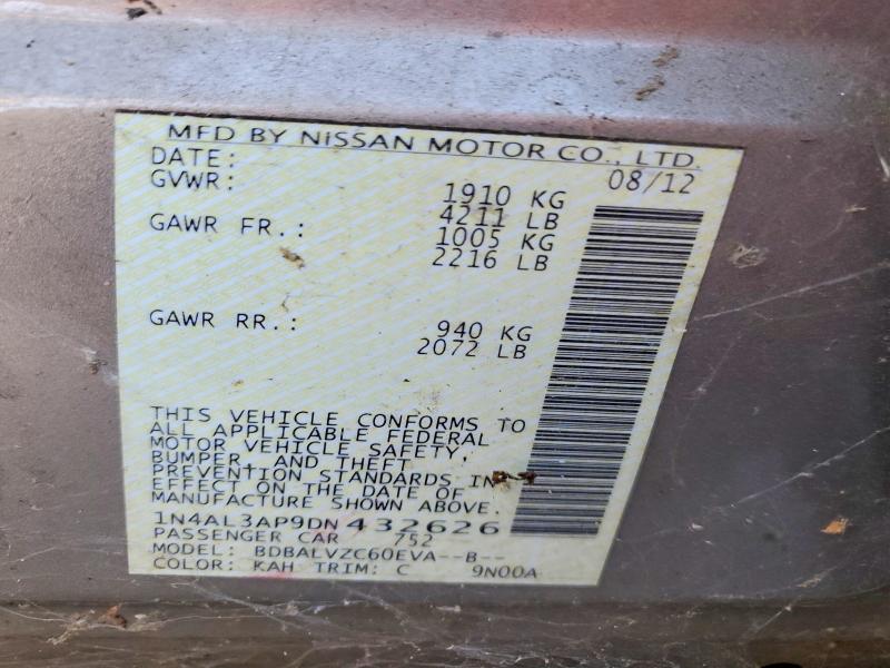 Продаж на аукціоні авто 2013 Nissan Altima, vin: 1N4AL3AP9DN432626, номер лоту: 70131296