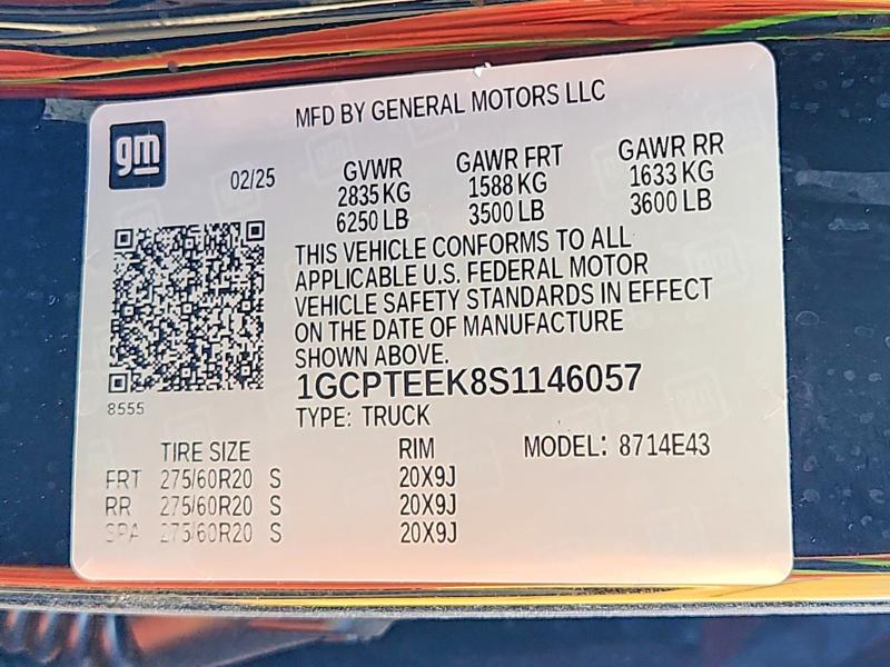 68840856 :رقم المزاد ، 1GCPTEEK8S1146057 vin ، 2025 Chevrolet Colorado مزاد بيع