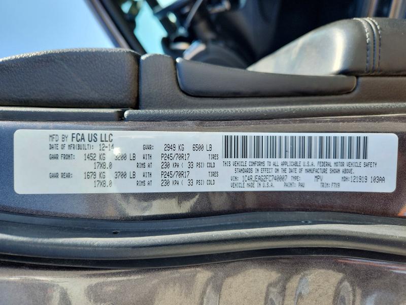 2015 Jeep Grand Cherokee მანქანა იყიდება აუქციონზე, vin: 1C4RJEAG2FC740007, აუქციონის ნომერი: 68697006