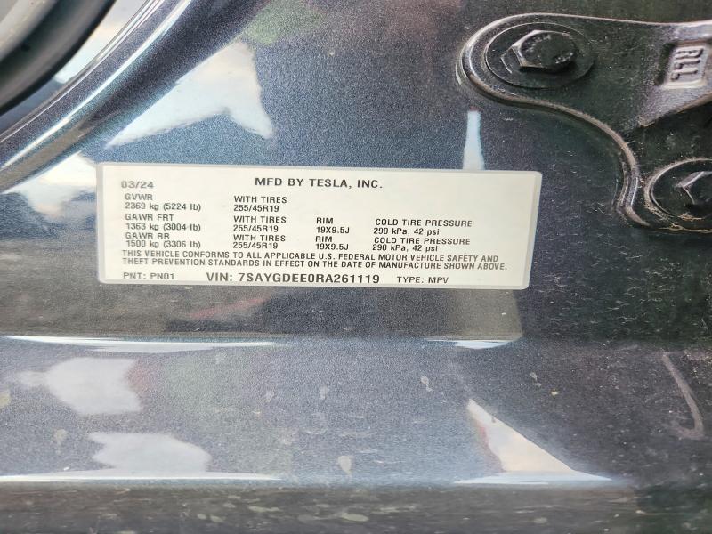 Aukcja sprzedaży 2024 Tesla Model Y, vin: 7SAYGDEE0RA261119, numer aukcji: 69432786