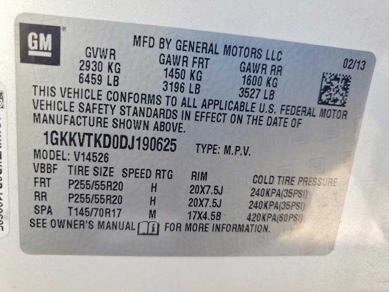 Продажа на аукционе авто 2013 Gmc Acadia, vin: 1GKKVTKD0DJ190625, номер лота: 68706556