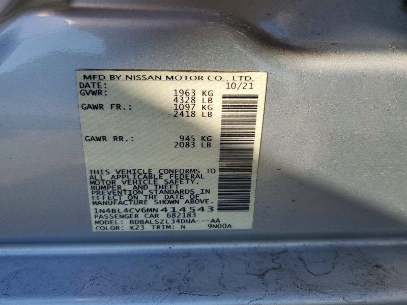 Aukcja sprzedaży 2021 Nissan Altima, vin: 1N4BL4CV6MN414543, numer aukcji: 67720846