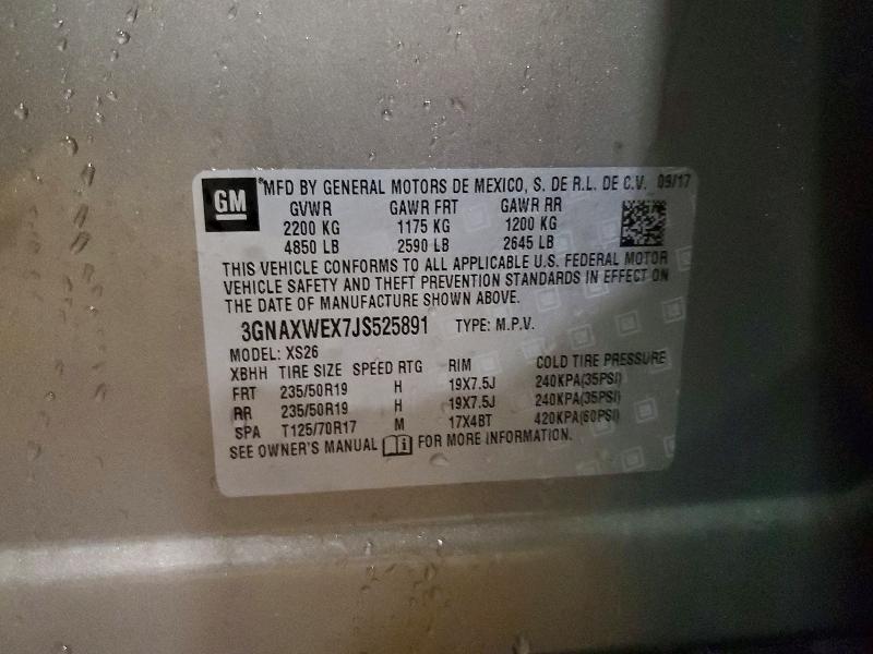 Продажа на аукционе авто 2018 Chevrolet Equinox, vin: 3GNAXWEX7JS525891, номер лота: 67704216
