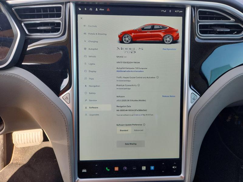 69068866 :رقم المزاد ، 5YJSA1E20FF116086 vin ، 2015 Tesla Model S مزاد بيع