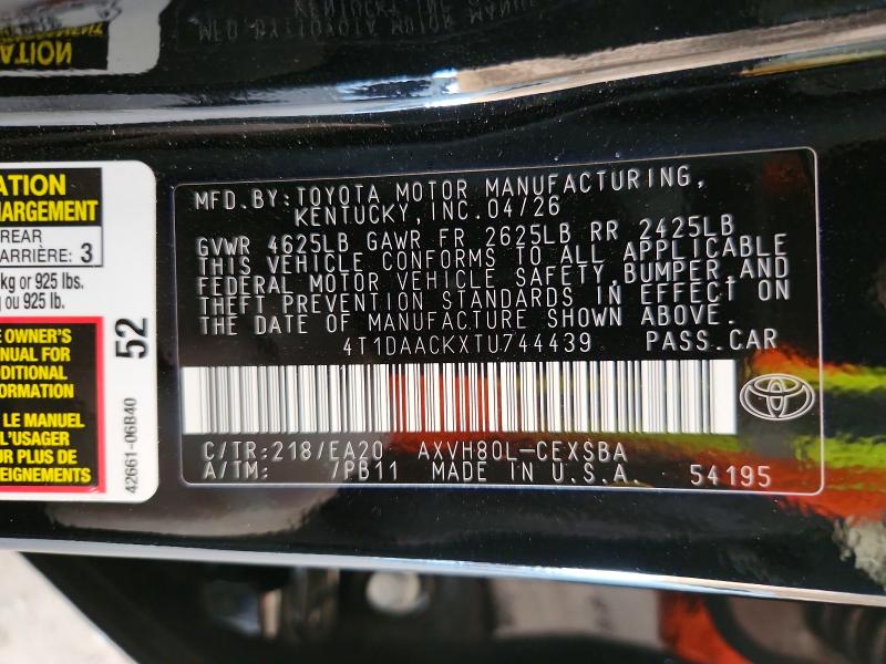 Продаж на аукціоні авто 2026 Toyota Camry, vin: 4T1DAACKXTU744439, номер лоту: 68039956