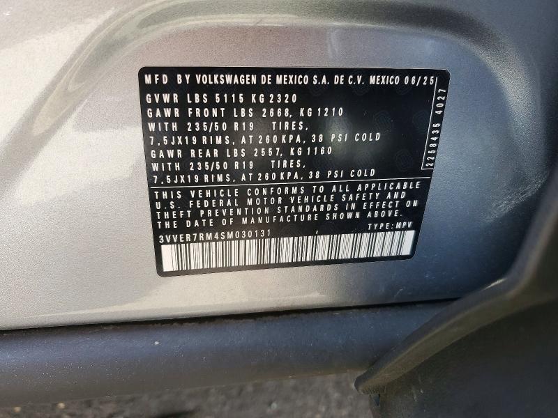 Aukcja sprzedaży 2025 Volkswagen Tiguan, vin: 3VVER7RM4SM030131, numer aukcji: 67844816