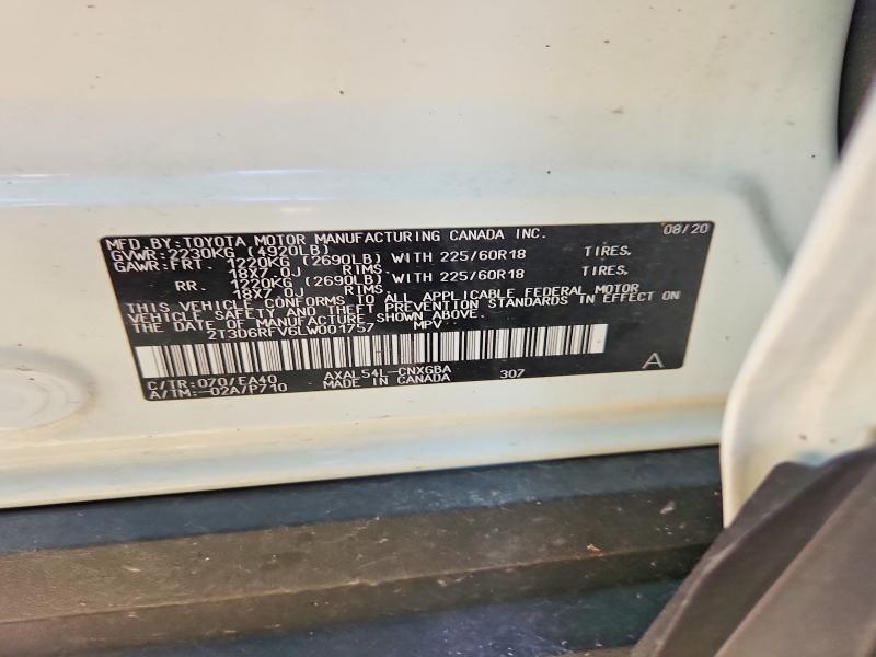 Продажа на аукционе авто 2020 Toyota Rav4, vin: 2T3D6RFV6LW001757, номер лота: 67986886
