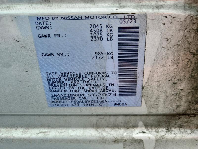 2023 Nissan Leaf მანქანა იყიდება აუქციონზე, vin: 1N4AZ1BVXPC562074, აუქციონის ნომერი: 68817356
