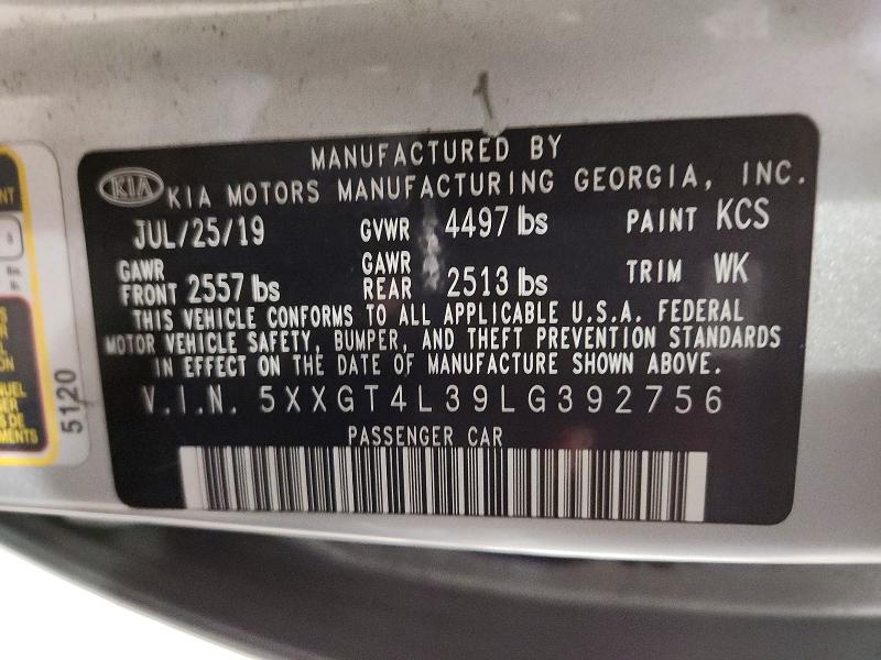 Продажа на аукционе авто 2020 Kia Optima, vin: 5XXGT4L39LG392756, номер лота: 69863406