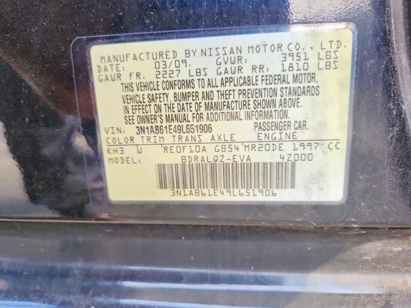 Продажа на аукционе авто 2009 Nissan Sentra, vin: 3N1AB61E49L651906, номер лота: 70133136