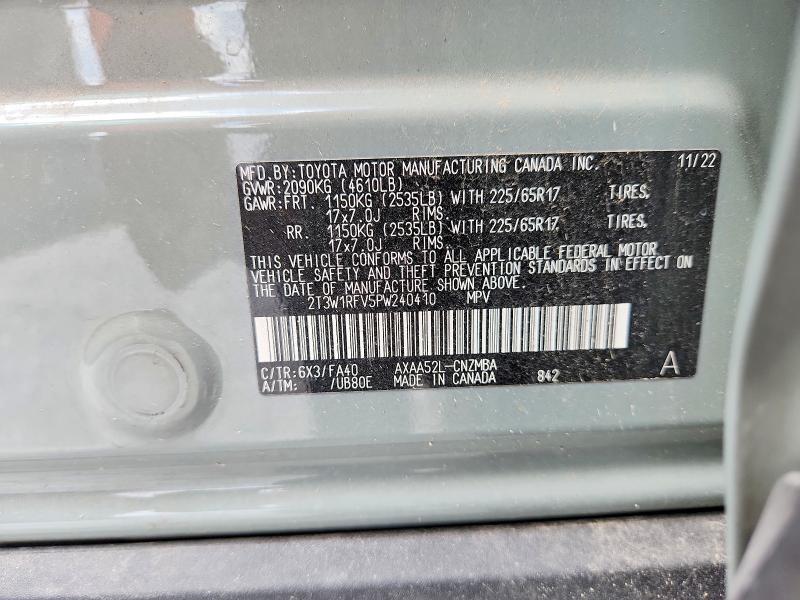 67662016 :رقم المزاد ، 2T3W1RFV5PW240410 vin ، 2023 Toyota Rav4 مزاد بيع
