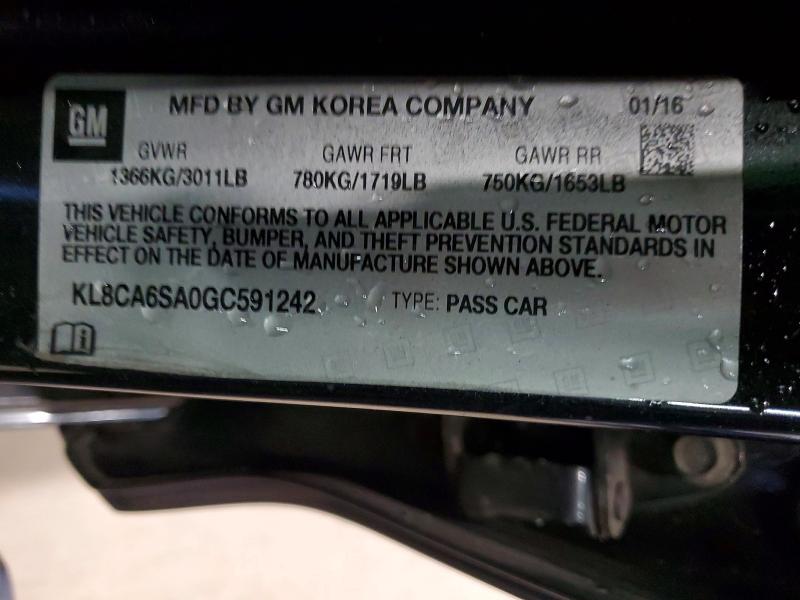67428406 :رقم المزاد ، KL8CA6SA0GC591242 vin ، 2016 Chevrolet Spark مزاد بيع