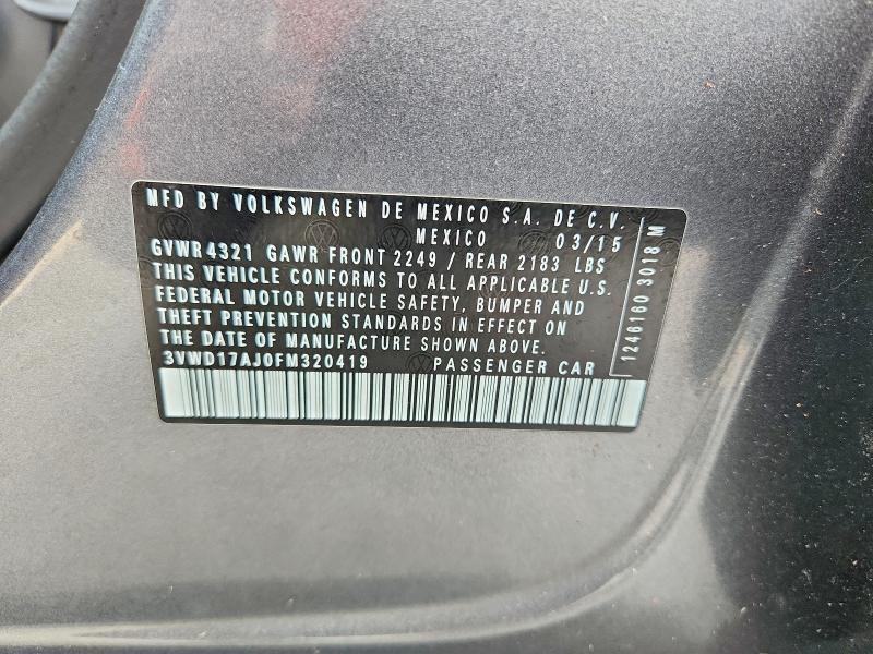 Aukcja sprzedaży 2015 Volkswagen Jetta, vin: 3VWD17AJ0FM320419, numer aukcji: 70288186