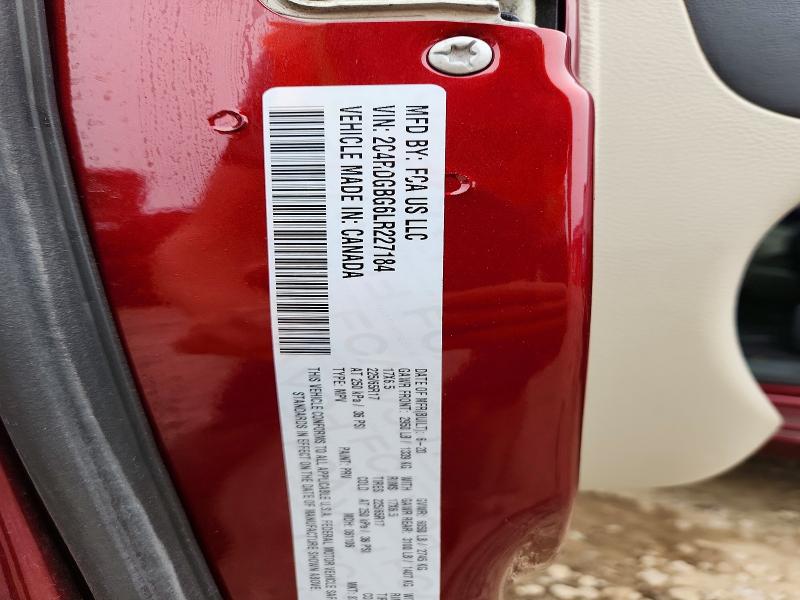 Продаж на аукціоні авто 2020 Dodge Grand Caravan, vin: 2C4RDGBG6LR227184, номер лоту: 69369256