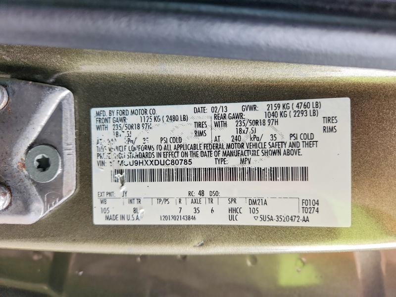 69771836 :رقم المزاد ، 1FMCU9HXXDUC80785 vin ، 2013 Ford Escape مزاد بيع