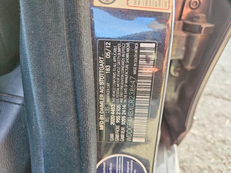 69543346 :رقم المزاد ، WDDGF4HBXCR238647 vin ، 2012 Mercedes-benz C مزاد بيع