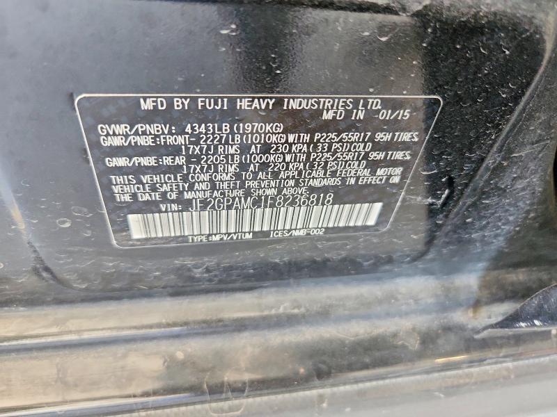 67187916 :رقم المزاد ، JF2GPAMC1F8236818 vin ، 2015 Subaru Xv Crosstrek مزاد بيع
