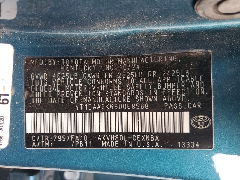Продаж на аукціоні авто 2025 Toyota Camry, vin: 4T1DAACK6SU068568, номер лоту: 68586296