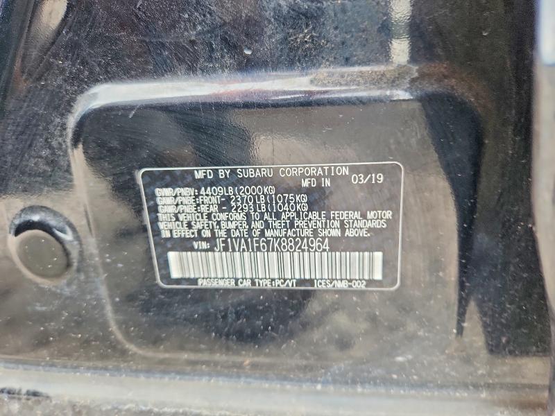 Продажа на аукционе авто 2019 Subaru Wrx, vin: JF1VA1F67K8824964, номер лота: 69010306