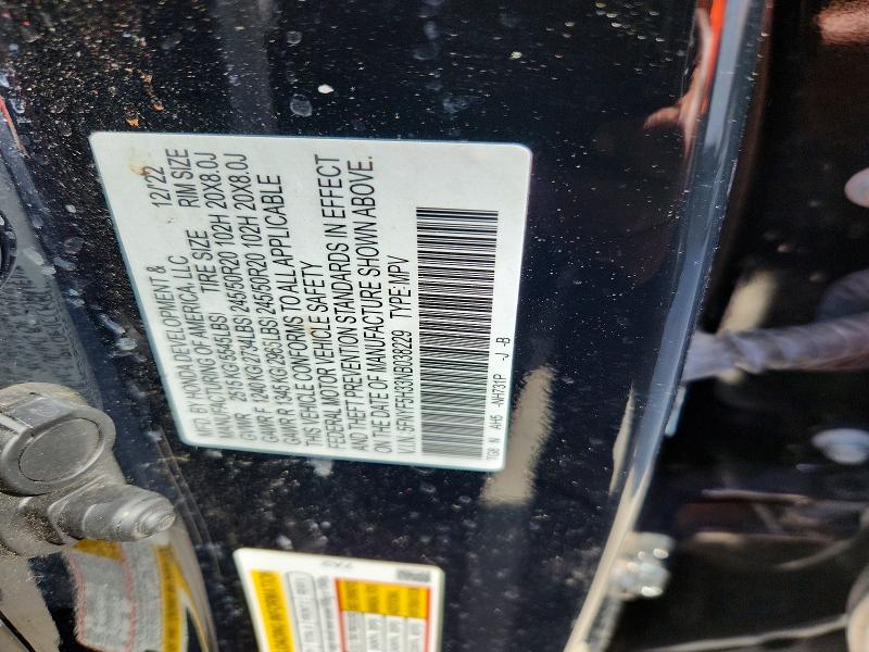 Aukcja sprzedaży 2022 Honda Pilot, vin: 5FNYF5H33NB038229, numer aukcji: 67417296