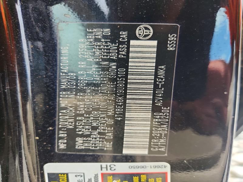 69128476 :رقم المزاد ، 4T1BE46K19U805100 vin ، 2009 Toyota Camry مزاد بيع