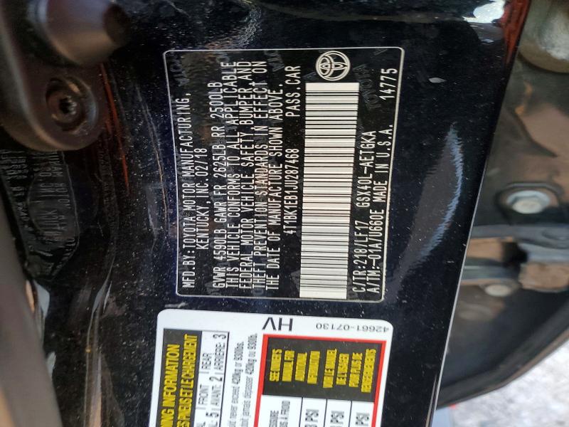67416296 :رقم المزاد ، 4T1BK1EB1JU287468 vin ، 2018 Toyota Avalon مزاد بيع