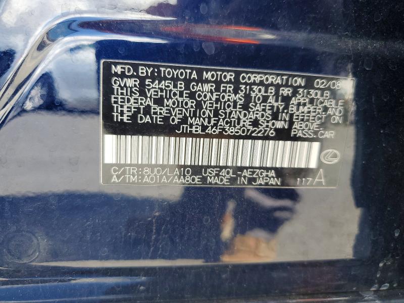 Продажа на аукционе авто 2008 Lexus Ls, vin: JTHBL46F385072276, номер лота: 67316086