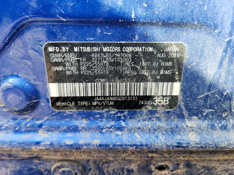 Aukcja sprzedaży 2016 Mitsubishi Rvr, vin: JA4AJ4AW5GZ613131, numer aukcji: 69566486