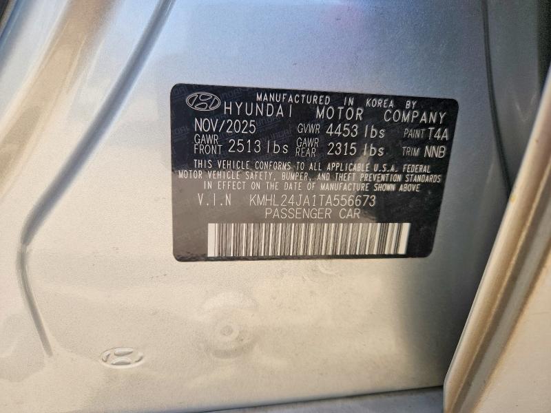 67343586 :رقم المزاد ، KMHL24JA1TA556673 vin ، 2026 Hyundai Sonata مزاد بيع