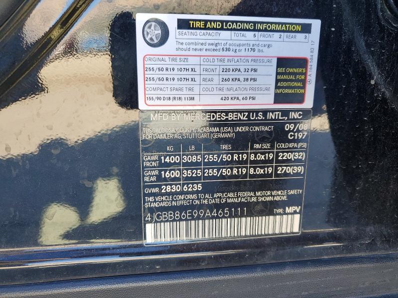 Продажа на аукционе авто 2009 Mercedes-benz Ml, vin: 4JGBB86E99A465111        , номер лота: 69151796