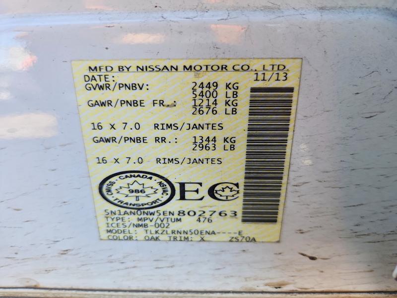 Aukcja sprzedaży 2014 Nissan Xterra, vin: 5N1AN0NW5EN802763, numer aukcji: 67147606