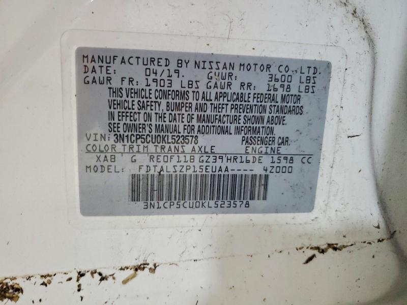 Auction sale of the 2019 Nissan Kicks, vin: 3N1CP5CU0KL523578, lot number: 69563716