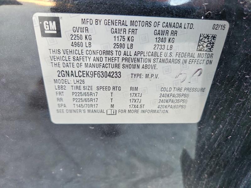 67117036 :رقم المزاد ، 2GNALCEK9F6304233 vin ، 2015 Chevrolet Equinox مزاد بيع
