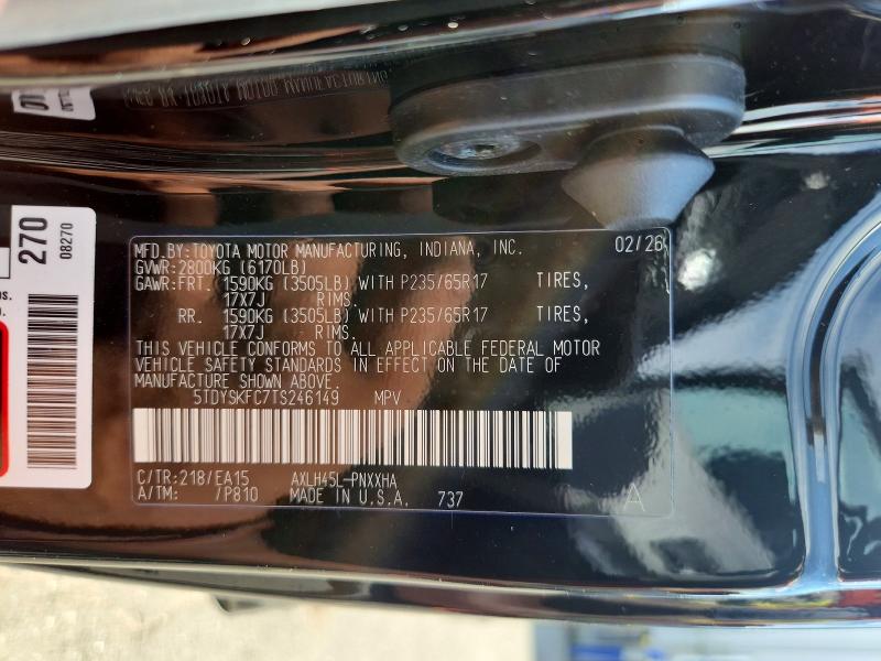 2026 Toyota Sienna მანქანა იყიდება აუქციონზე, vin: 5TDYSKFC7TS246149, აუქციონის ნომერი: 68277856