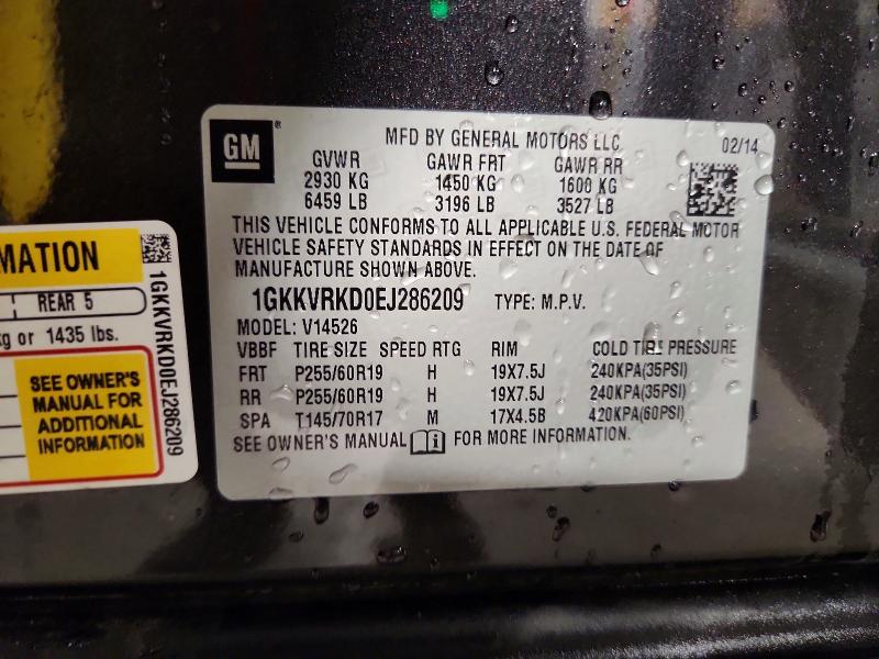 2014 Gmc Acadia მანქანა იყიდება აუქციონზე, vin: 1GKKVRKD0EJ286209, აუქციონის ნომერი: 69852756