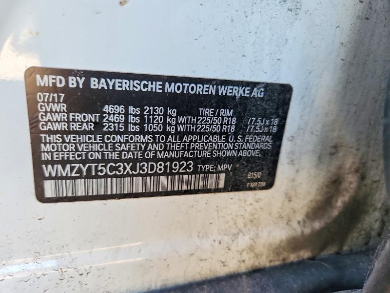 2018 Mini Cooper მანქანა იყიდება აუქციონზე, vin: WMZYT5C3XJ3D81923, აუქციონის ნომერი: 65966526