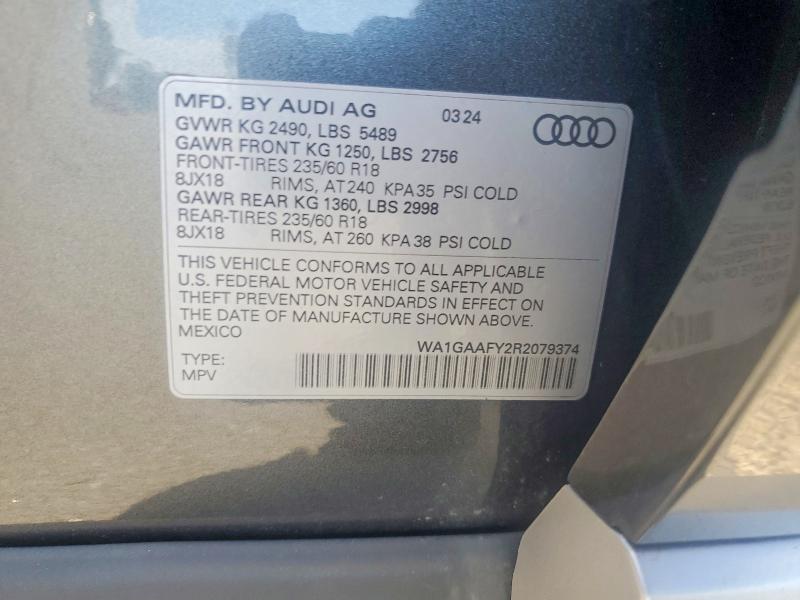 Продаж на аукціоні авто 2024 Audi Q5, vin: WA1GAAFY2R2079374, номер лоту: 68361856
