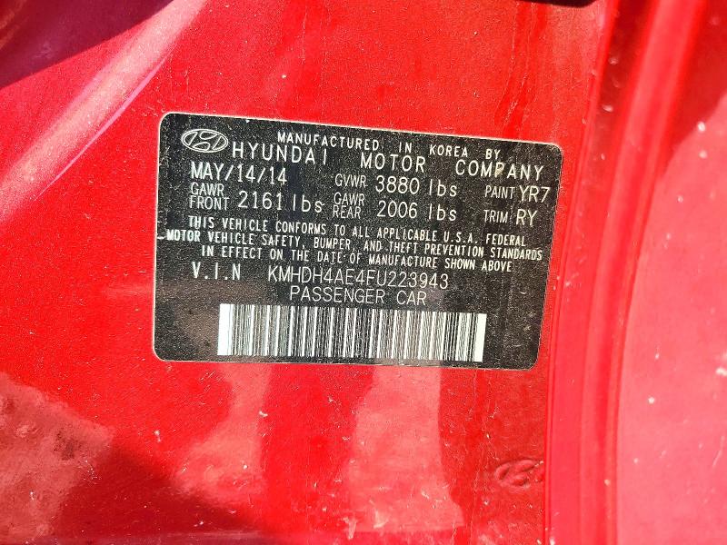 Продаж на аукціоні авто 2015 Hyundai Elantra, vin: KMHDH4AE4FU223943, номер лоту: 68697256