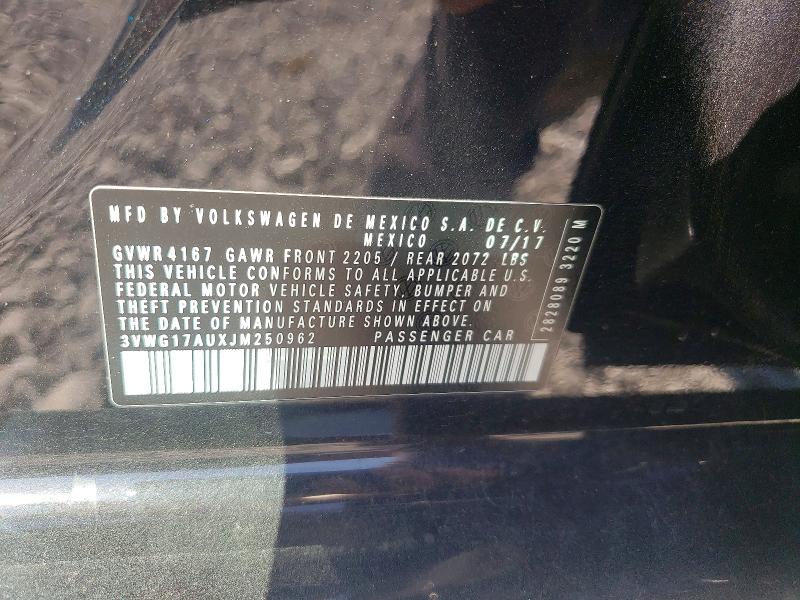 Aukcja sprzedaży 2018 Volkswagen Golf, vin: 3VWG17AUXJM250962, numer aukcji: 67655066