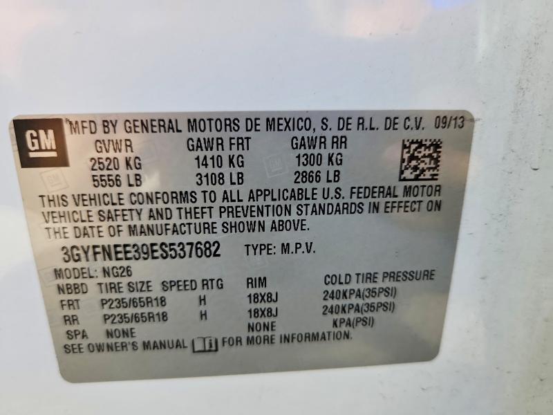 2014 Cadillac Srx მანქანა იყიდება აუქციონზე, vin: 3GYFNEE39ES537682, აუქციონის ნომერი: 68734836